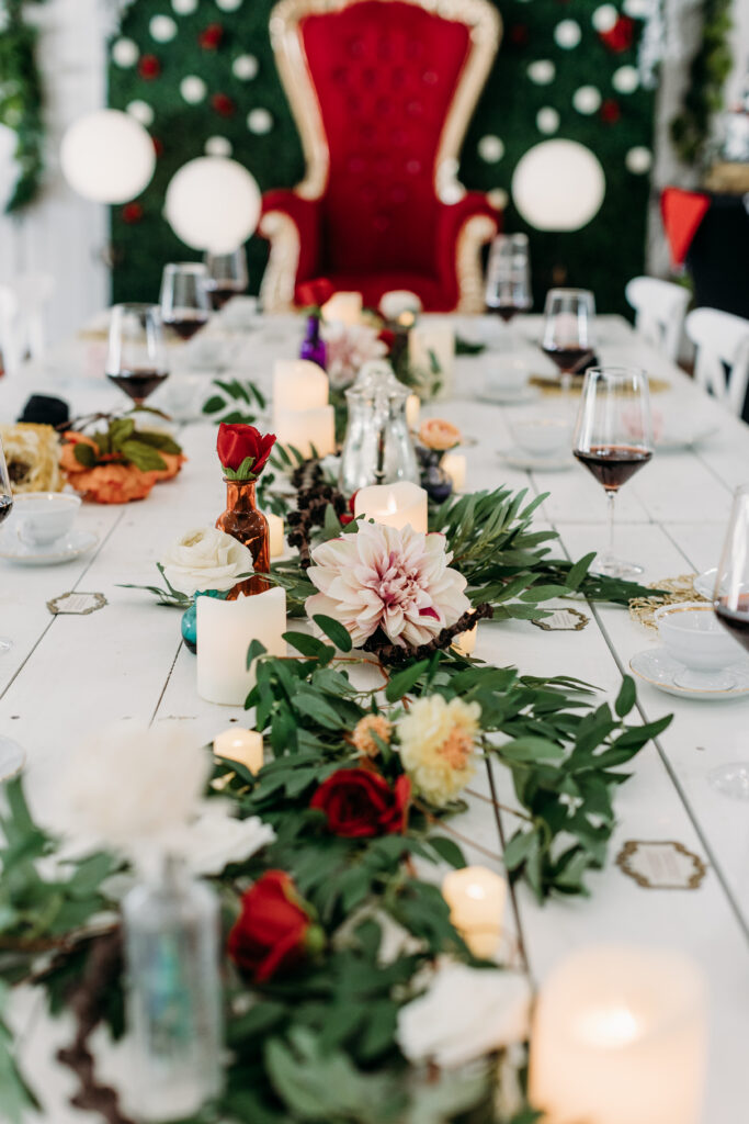 tablescape for dark alice in wonderland decor