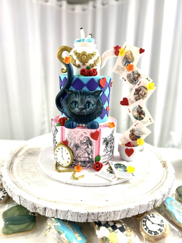 custom cake, sculpted cake, birthday cake, alice in wonderland cake, austin wedding venue, dripping springs venue, affordable, cheap, budget, elopement