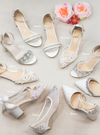 comfortable wedding shoes in a variety of block heels, embellished flats, sandals, ankle straps. austin wedding venue, cheap wedding venue, budget wedding venue, dripping springs wedding venue, 