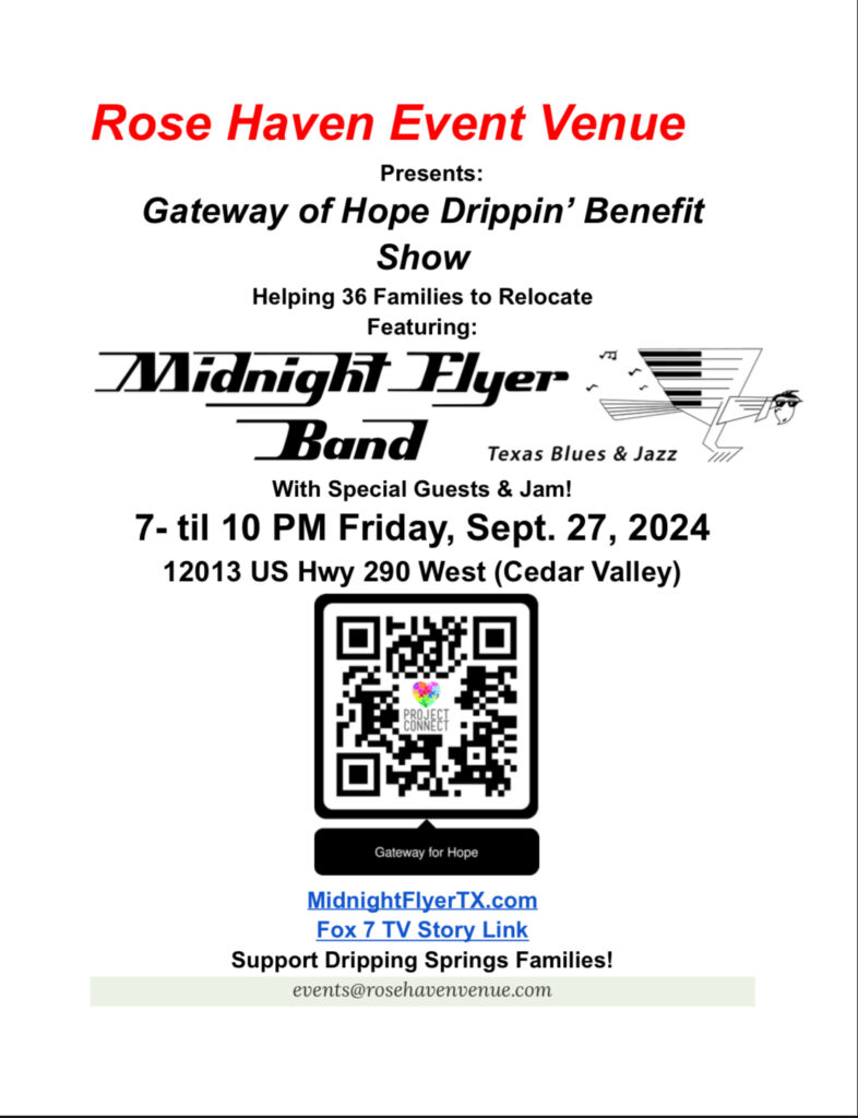 qr code to raise money for the Gateway Estates residents Austin Dripping springs charity fundraiser benefit austin venue dripping springs venue