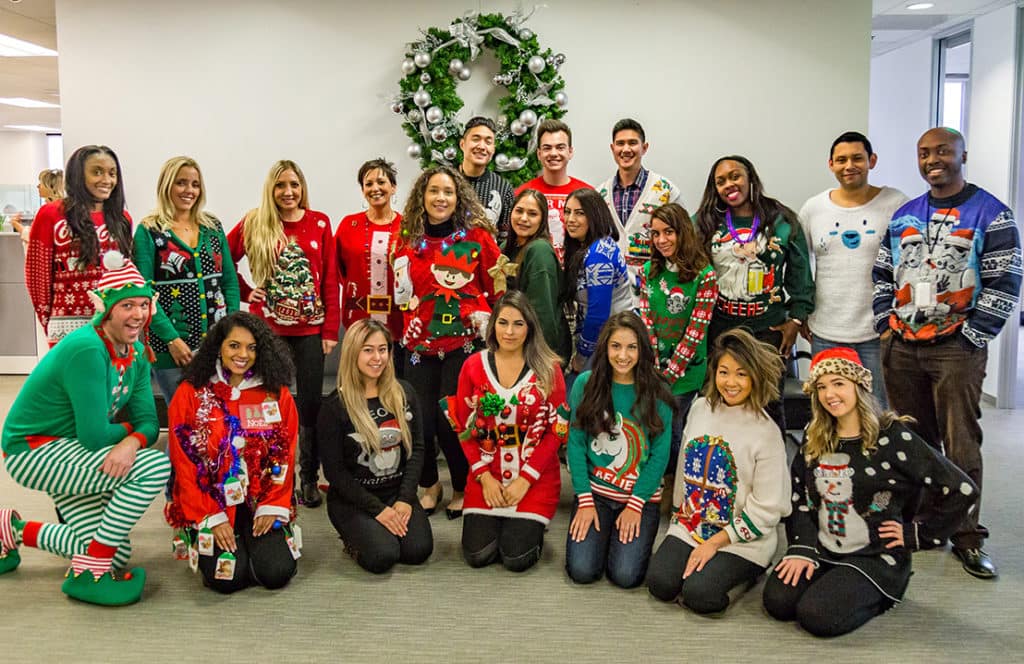 company holiday party in austin with an ugly sweater theme, austin corporate event, company christmas party, austin corporate venue, austin event venue, austin venue, new years eve party, new year, austin, client appreciation party, employee appreciation party